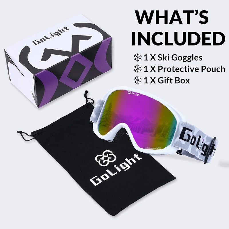 Golight Youth, Teen & Small-Face Adult Ski Goggles – Safe Fit for Small Faces, Anti-Fog Lens & UV400 Full Protection - Image 5